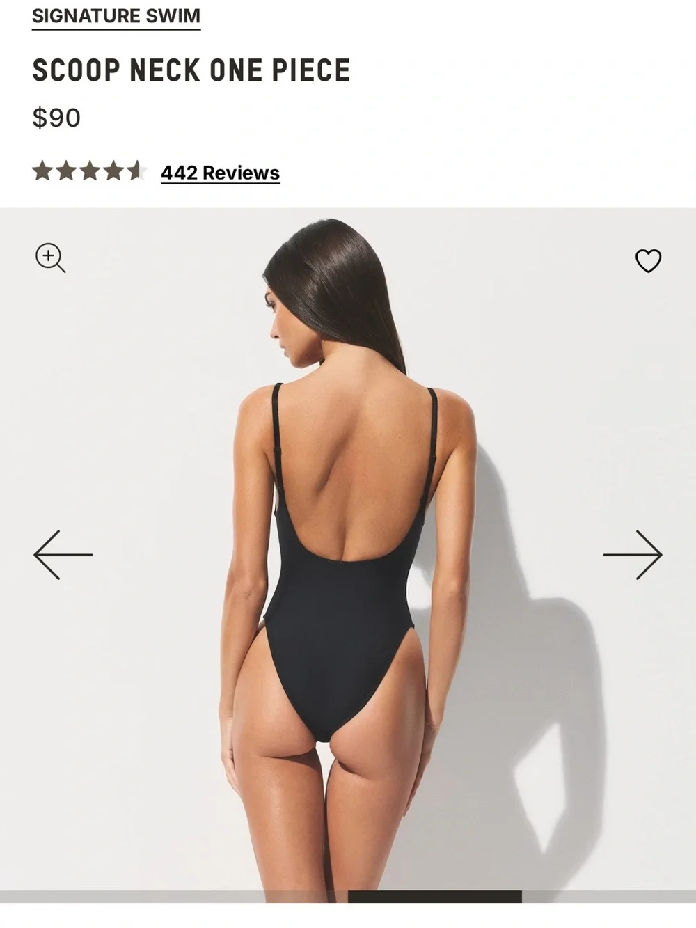 skims white signature swim scoop neck one piece XL